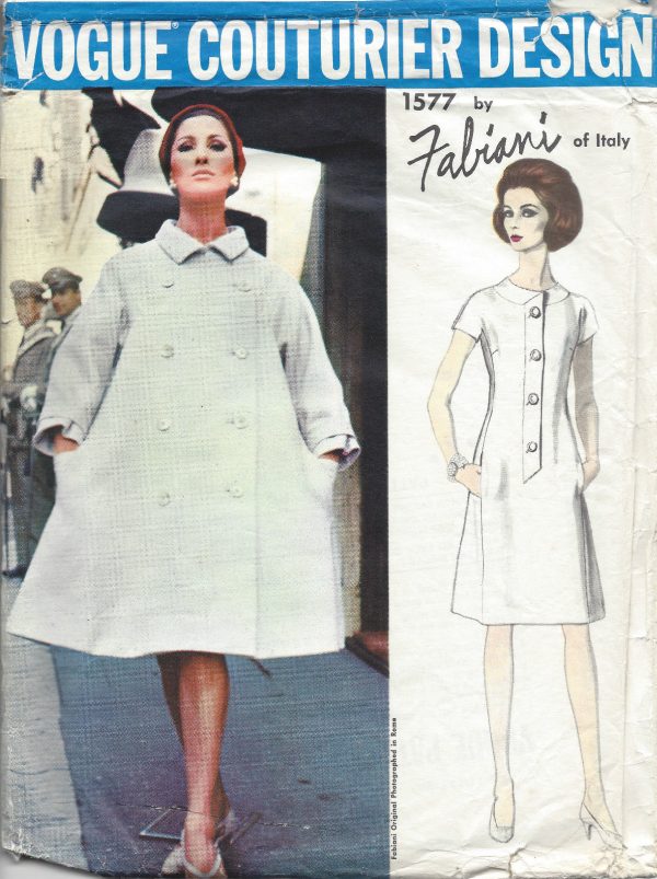 1965-Vintage-VOGUE-Sewing-Pattern-B34-DRESS-COAT-1318-By-Fabiani-of-Italy-261579252060