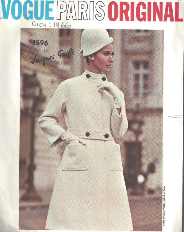 1966-Vintage-VOGUE-Sewing-Pattern-B34-DRESS-COAT-1783-By-JACQUES-GRIFFE-252787039830