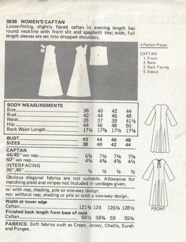 1970s-Vintage-Sewing-Pattern-B48-CAFTAN-1602-262357084230-2
