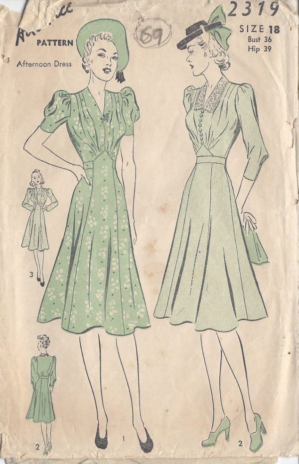 1940s-Vintage-Sewing-Pattern-DRESS-B36-69-252617374431