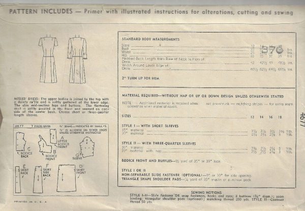 1940s-WW2-Vintage-Sewing-Pattern-B32-DRESS-1746-262582171951-2