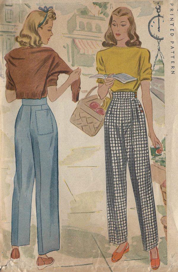 1943-Vintage-Sewing-Pattern-W28-PANTS-SLACKS-R593-251146608311