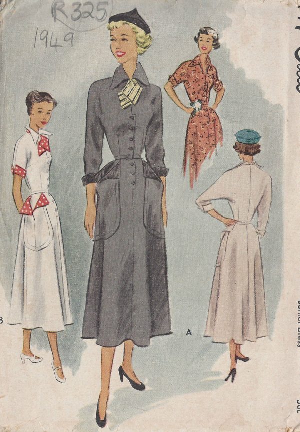 1949-Vintage-Sewing-Pattern-B35-DRESS-R325-251161112791