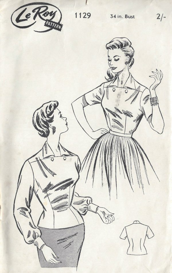 1950s-Vintage-Sewing-Pattern-B34-BLOUSE-R907-261186846131