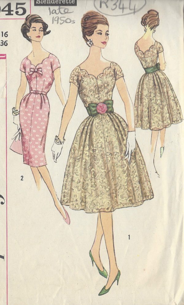 1950s-Vintage-Sewing-Pattern-B36-DRESS-R344-251157998961
