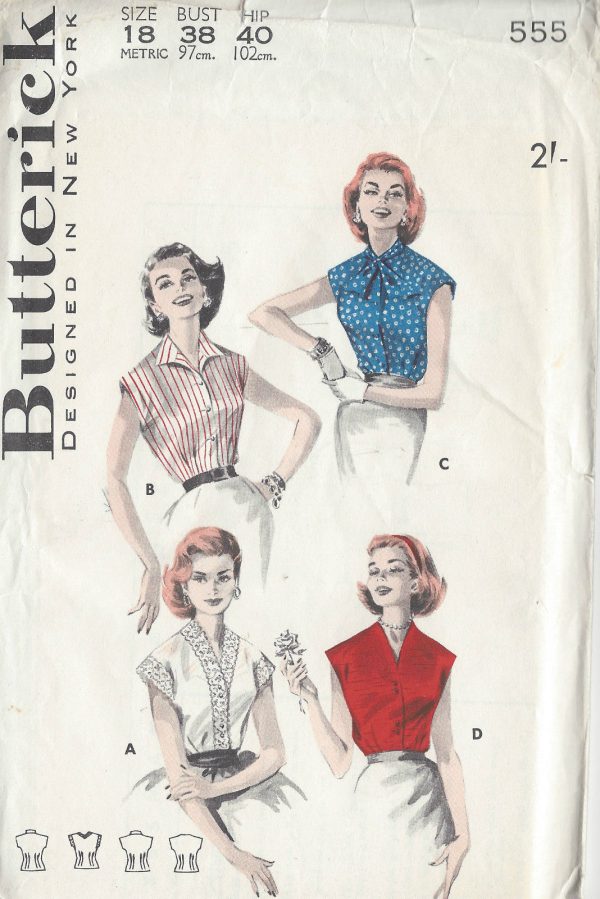 1950s-Vintage-Sewing-Pattern-B38-BLOUSE-1003-251280176181