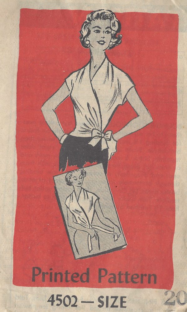 1950s-Vintage-Sewing-Pattern-B40-CROSS-OVER-BLOUSE-R985-251275938381