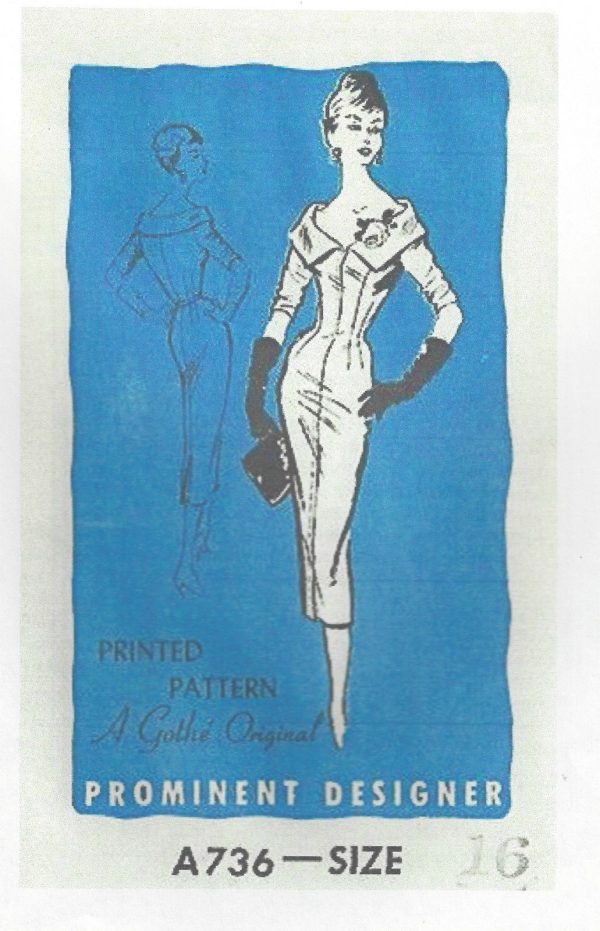 1950s-Vintage-Sewing-Pattern-DRESS-B36-S-16-14-A-Gothe-Original-251141634921