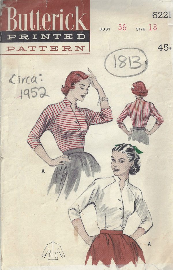 1952-Vintage-Sewing-Pattern-B36-BLOUSE-1813-252879910311