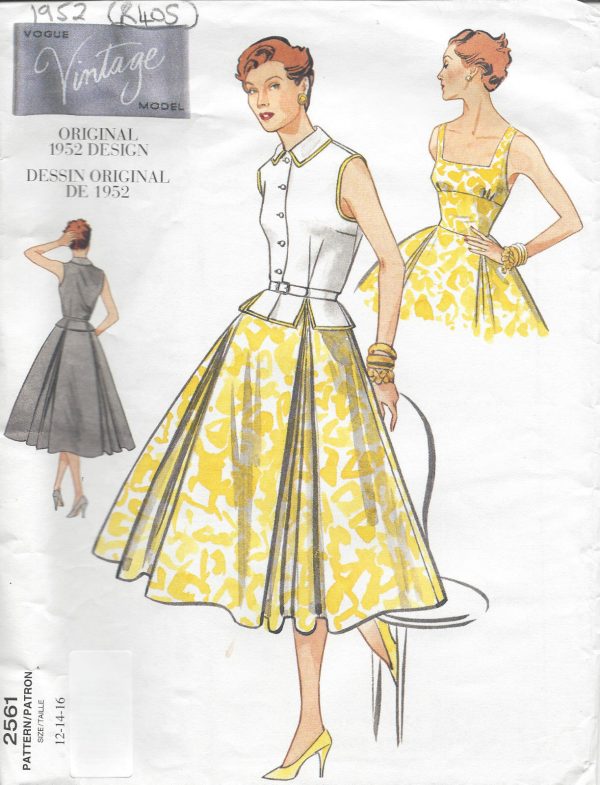 1952-Vintage-VOGUE-Sewing-Pattern-DRESS-TOP-B34-36-38-R405-251142617011
