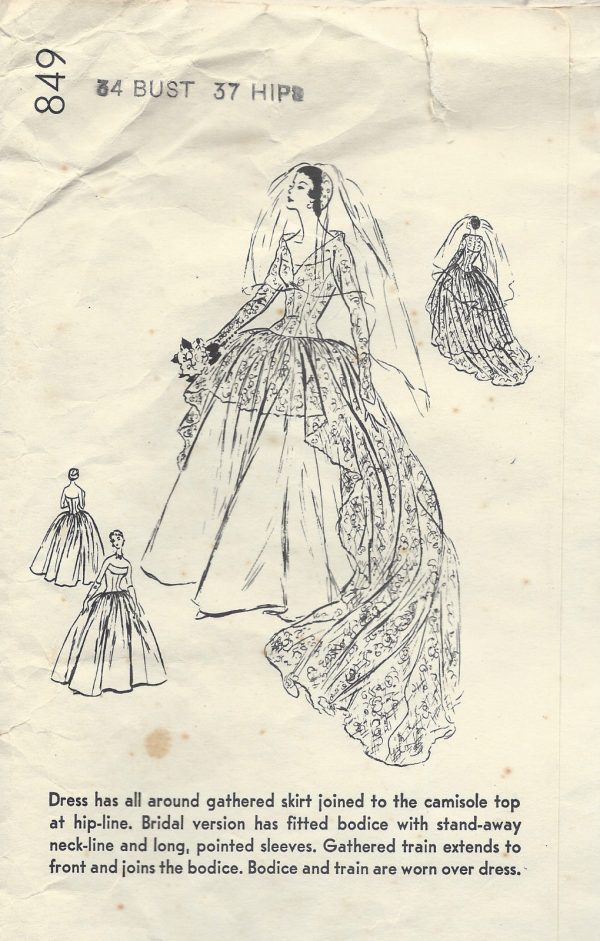 1955-Vintage-VOGUE-Sewing-Pattern-B34-BRIDAL-DRESS-or-EVENING-DRESS-1183-251967020521-2