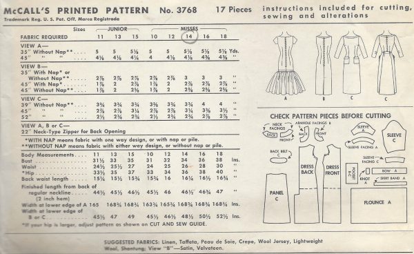 1956-Vintage-Sewing-Pattern-B34-DRESS-1484-252075227421-2