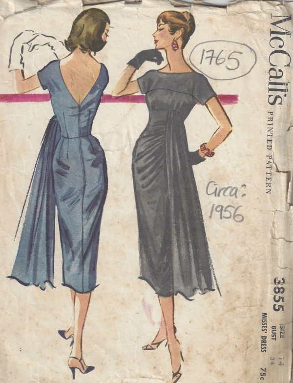 1956-Vintage-Sewing-Pattern-B34-DRESS-1765-262783287021
