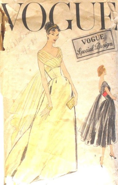 1956-Vintage-VOGUE-Sewing-Pattern-B31-DRESS-1682-262517694131-2