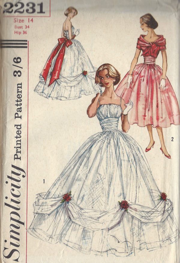 1957-Vintage-Sewing-Pattern-B34-EVENING-DRESS-JACKET-1224-251511137111