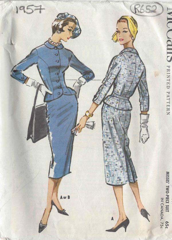 1957-Vintage-Sewing-Pattern-B36-SUIT-SKIRT-JACKET-R652-251176093851