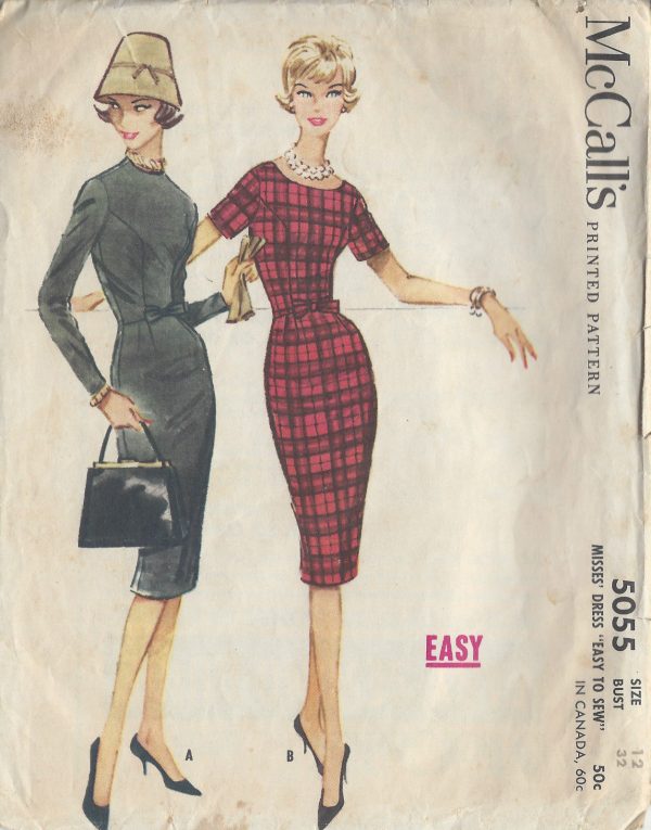 1959-Vintage-Sewing-Pattern-B32-WIGGLE-DRESS-R927-261195507901