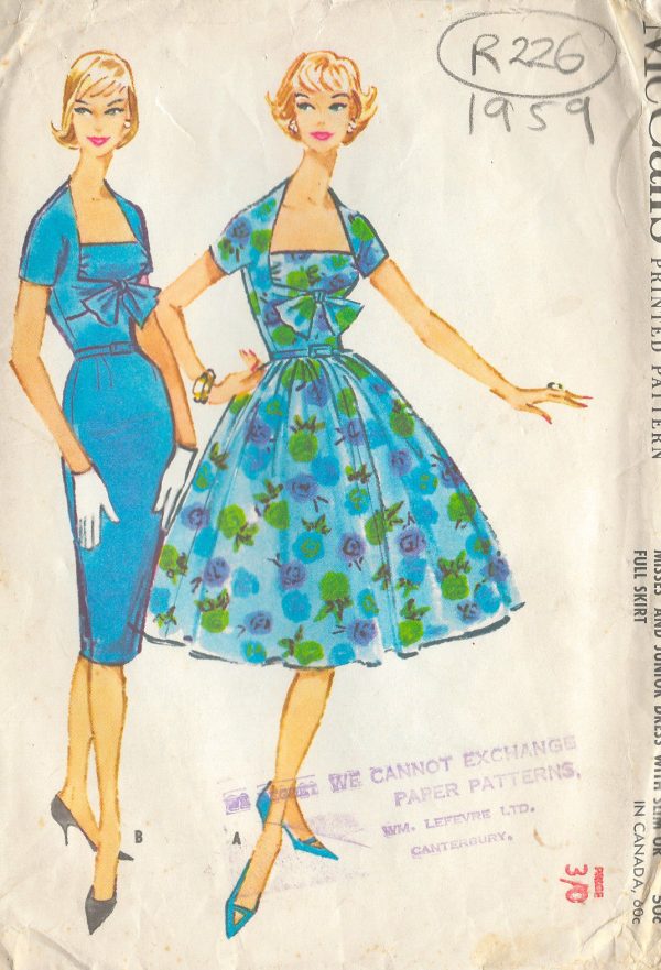 1959-Vintage-Sewing-Pattern-DRESS-B36-R226-251143264841