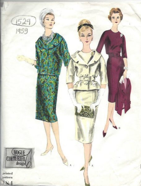 1959-Vintage-VOGUE-Sewing-Pattern-B34-DRESS-JACKET-1529-252110990671