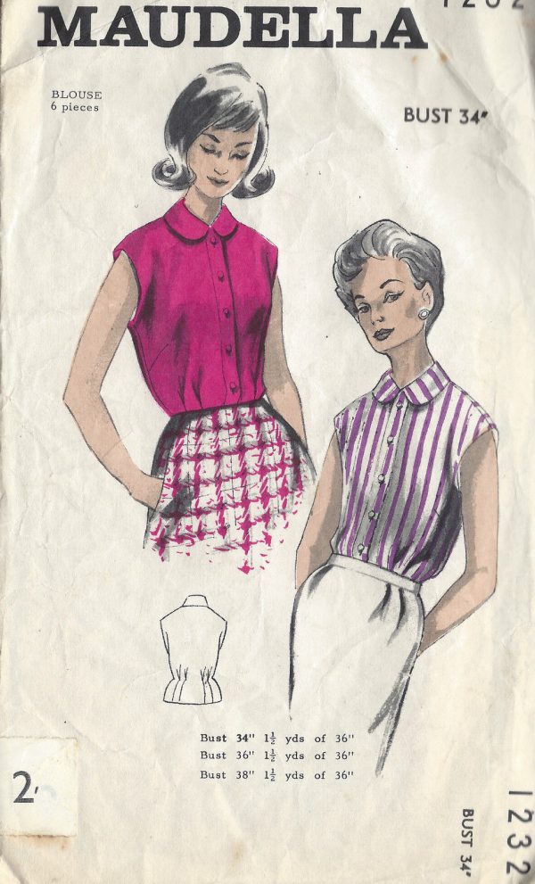 1960s-Vintage-Sewing-Pattern-B34-BLOUSE-1193-261448541131