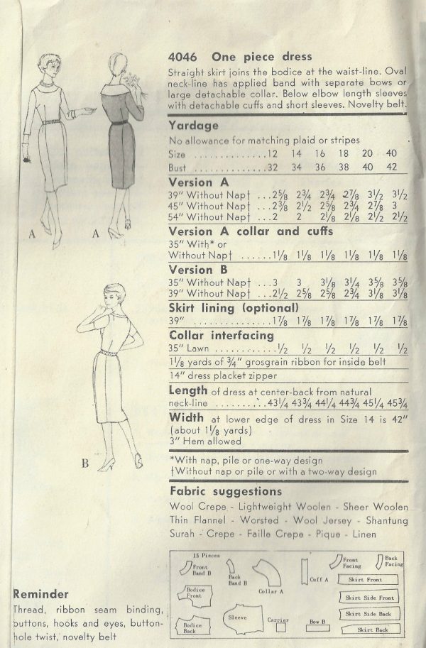 1960s-Vintage-VOGUE-Sewing-Pattern-B38-DRESS-1595-252332207661-2