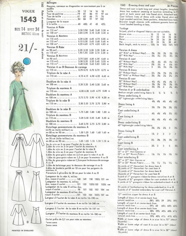 1965-Vintage-VOGUE-Sewing-Pattern-B34-COAT-EVENING-DRESS-1628R-By-PATOU-262408351611-2