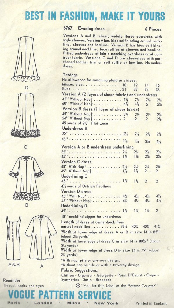 1966-Vintage-VOGUE-Sewing-Pattern-B36-EVEBING-DRESS-1653-262447974281-2