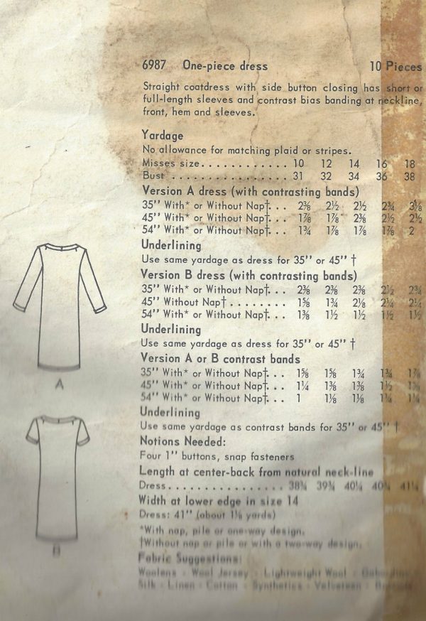 1967-Vintage-VOGUE-Sewing-Pattern-B38-DRESS-1616-262406690201-3