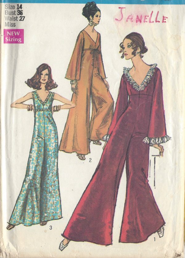 1969-Vintage-Sewing-Pattern-B36-JUMPSUIT-PANTDRESS-R675-251181546511