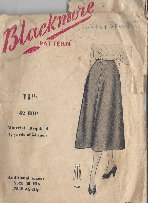 1940s-Vintage-Sewing-Pattern-SKIRT-WAIST-32-HIP42-R608-251149758692