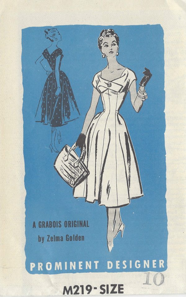 1950s-Vintage-Sewing-Pattern-B28-DRESS-R854-By-Zelma-Golden-251222729072