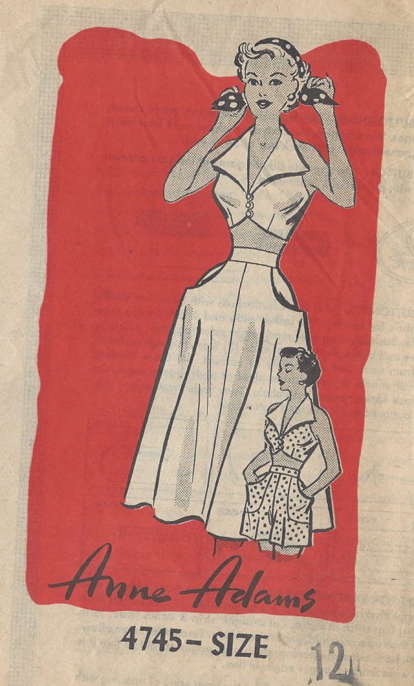 1950s-Vintage-Sewing-Pattern-B30-SKIRT-BRA-SHORTS-R81-By-Anne-Adams-251144744872