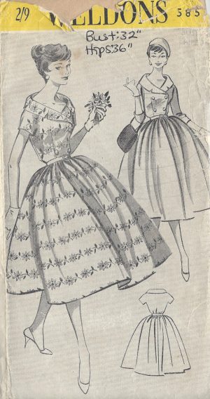 1950s Pattern, Evening Dress, Bridal, Ball Gown & Stole - Bust 34