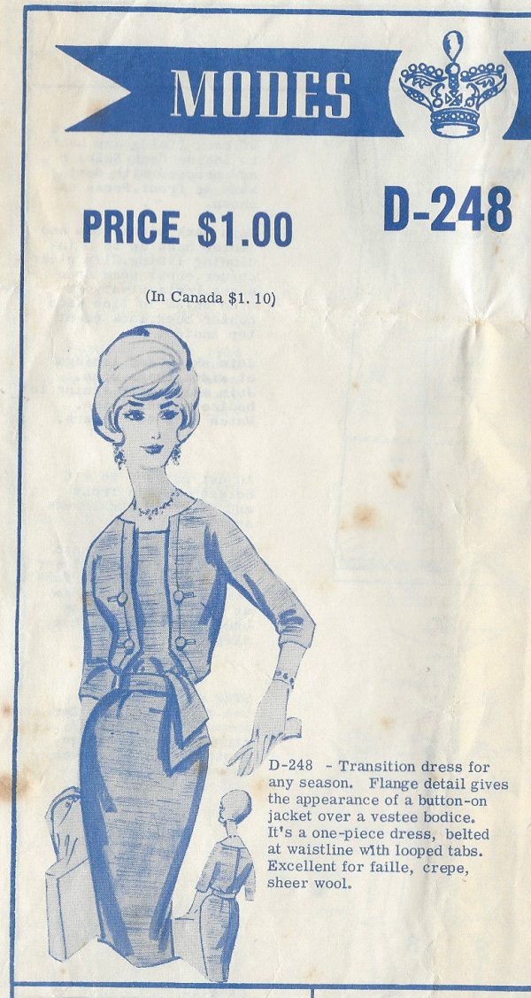 1950s-Vintage-Sewing-Pattern-B34-DRESS-R308-By-Modes-Royale-251162784622