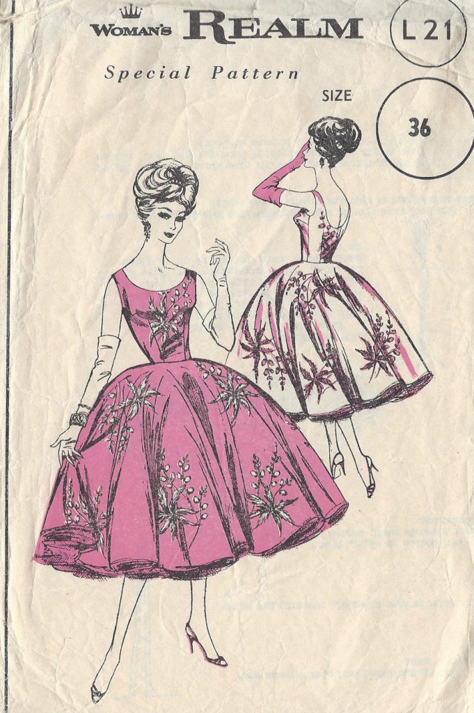 1950s Vintage Sewing Pattern Dress B36 R585 The Vintage Pattern Shop