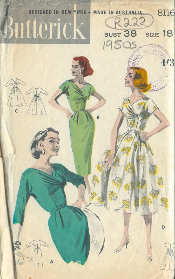 1950s-Vintage-Sewing-Pattern-DRESS-B38-R222-251143620972