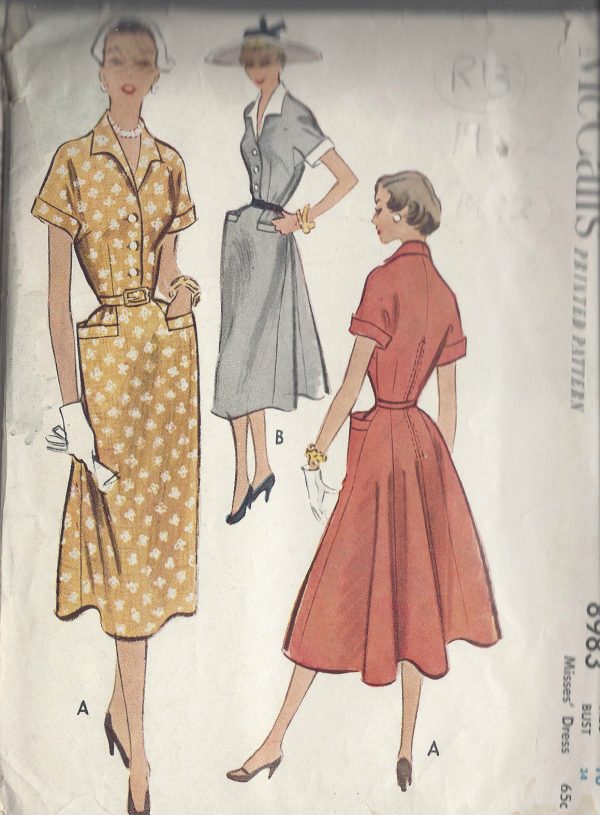 1952-Vintage-Sewing-Pattern-B34-DRESS-R13-251172227572