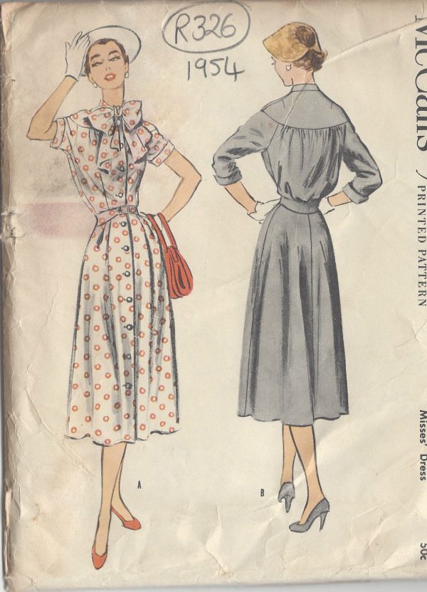 1954-Vintage-Sewing-Pattern-B38-DRESS-R326-251161109872