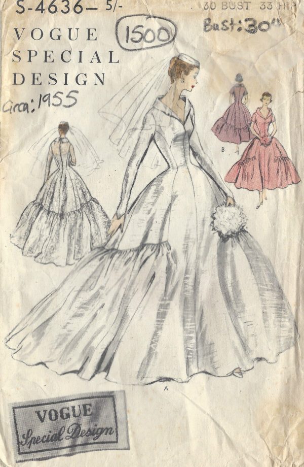 1955-Vintage-VOGUE-Sewing-Pattern-B30-BRIDES-BRIDESMAID-DRESS-CAMISOLE-1500R-262042873392