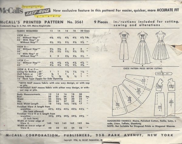 1956-Vintage-Sewing-Pattern-B34-DRESS-1469-252042888082-2