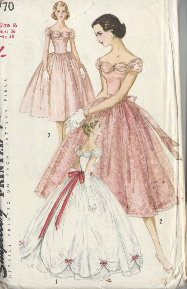 1956-Vintage-Sewing-Pattern-EVENING-DRESS-B36-R603-251149367022