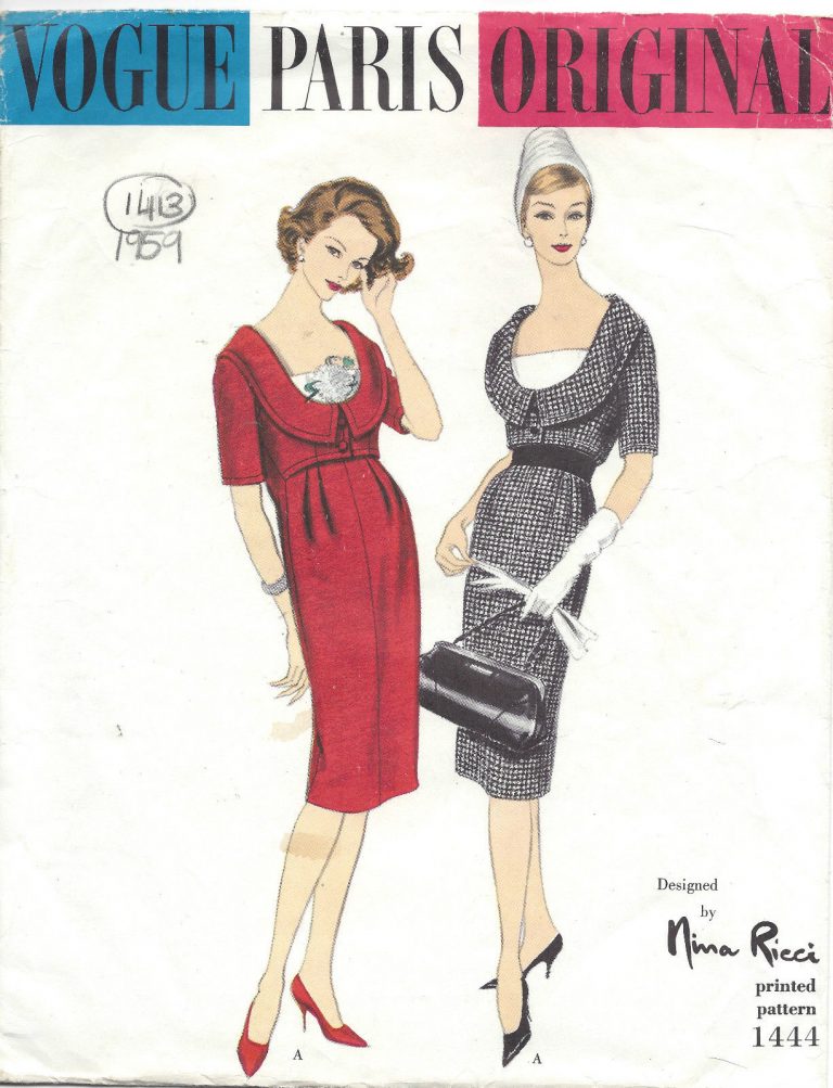 1959 Vintage VOGUE Sewing Pattern B34" DRESS (1413) By Nina Ricci - The ...