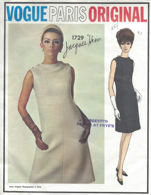 1960s-Vintage-VOGUE-Sewing-Pattern-B34-DRESS-1100-By-JACQUES-HEIM-251971098212
