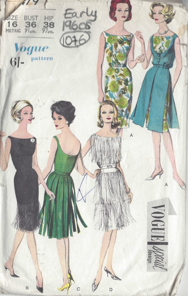 1960s-Vintage-VOGUE-Sewing-Pattern-B36-DRESS-1076-251331307062