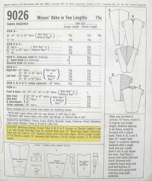 1967-Vintage-Sewing-Pattern-B30-to-38-CAFTAN-1328-261587858412-2