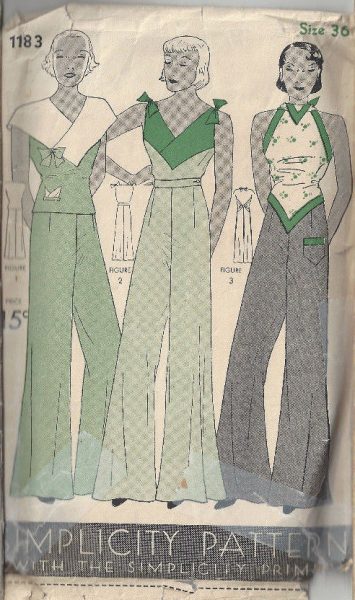 1930s-Vintage-Sewing-Pattern-B36-BLOUSE-PAJAME-PANTS-NOT-pyjamas-1798R-252827246253