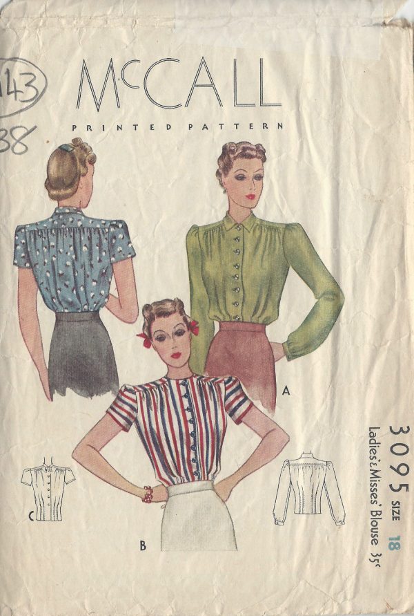 1938-Vintage-Sewing-Pattern-B36-BLOUSE-R943-251259645953