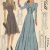 1940-WW2-Vintage-Sewing-Pattern-B30-DRESS-1663-262454636743