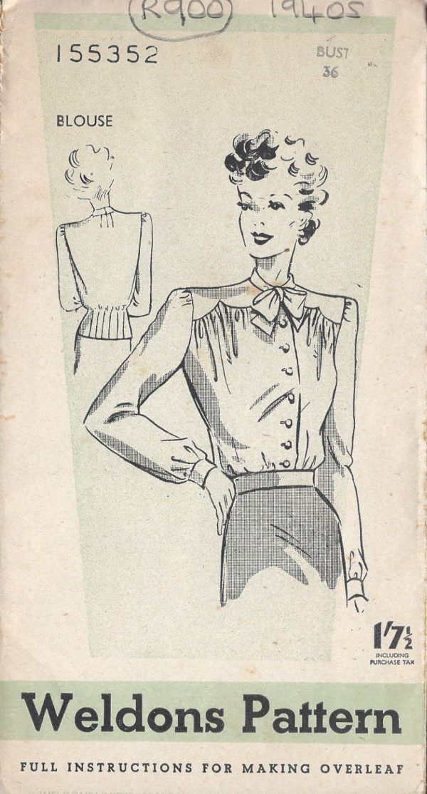 1940s-Vintage-Sewing-Pattern-B36-BLOUSE-R900-251234943083