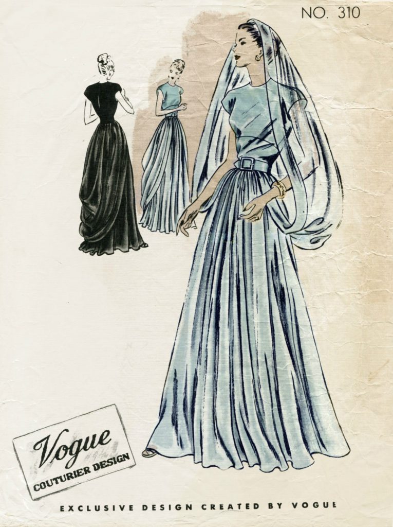 1946 Vintage Vogue Sewing Pattern B36 Evening Dress Gown 1255 By Vogue 310 The Vintage 4540